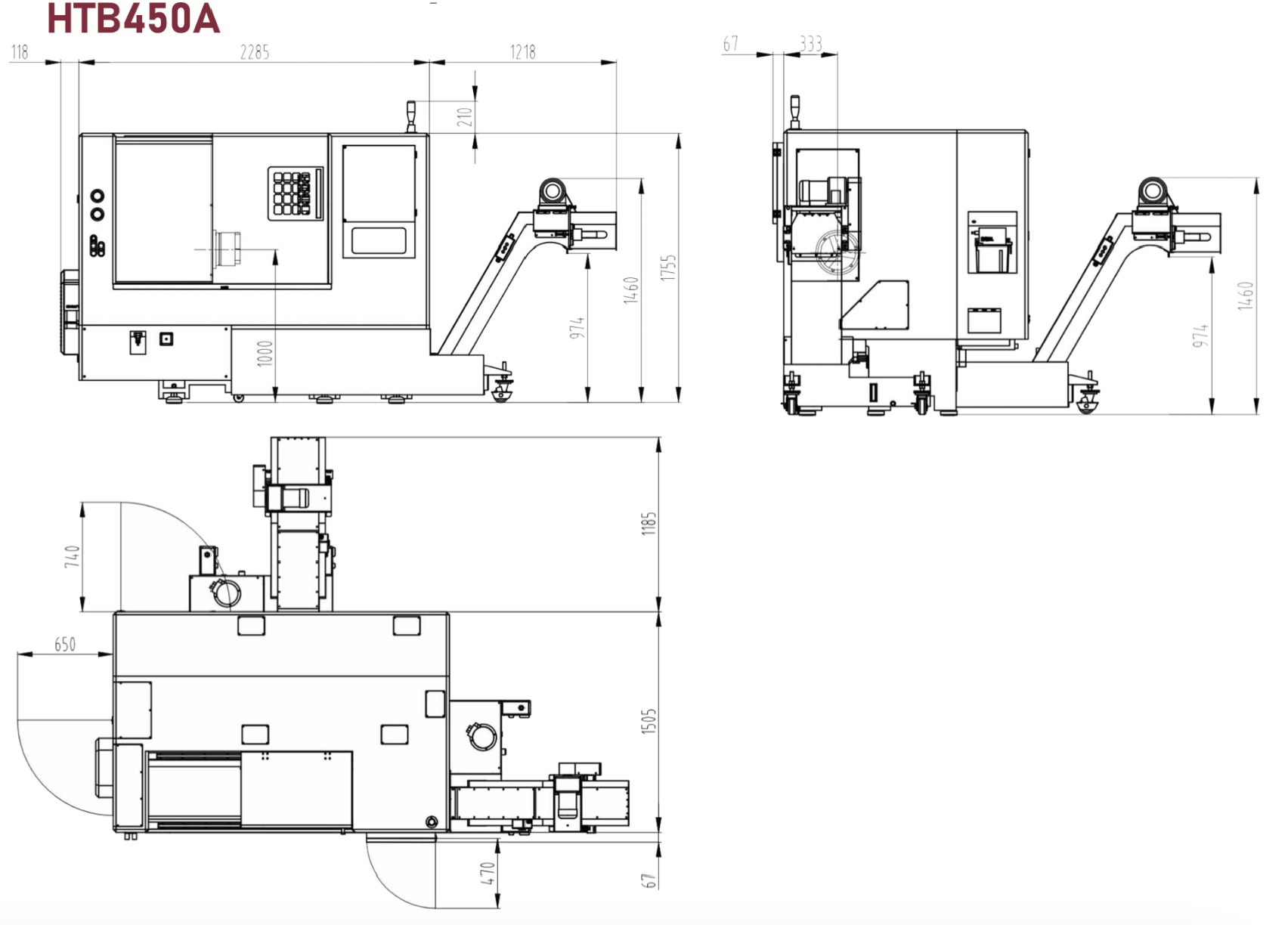 HTB450A Disposition de la machine 1018